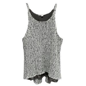 Drew USA Silk Layered Boucle Tank Top Size Small Gray Sleeveless Textured Casual